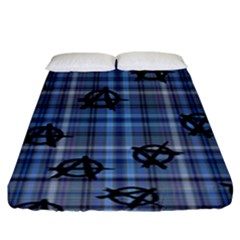 Blue  Plaid Anarchy Fitted Sheet (king Size) by snowwhitegirl