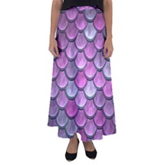 Pink Mermaid Scale Flared Maxi Skirt by snowwhitegirl