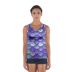 Blue Purple Mermaid Scale Sport Tank Top  by snowwhitegirl