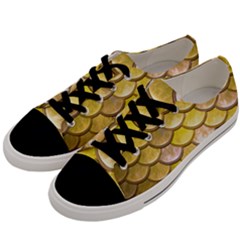 Yellow  Mermaid Scale Men s Low Top Canvas Sneakers by snowwhitegirl