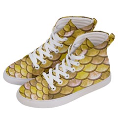 Yellow  Mermaid Scale Women s Hi-top Skate Sneakers by snowwhitegirl