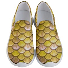 Yellow  Mermaid Scale Men s Lightweight Slip Ons by snowwhitegirl