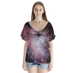 Nebula V-neck Flutter Sleeve Top by snowwhitegirl