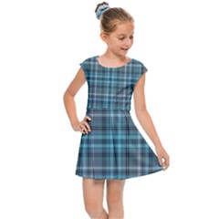 Teal Plaid Kids Cap Sleeve Dress by snowwhitegirl
