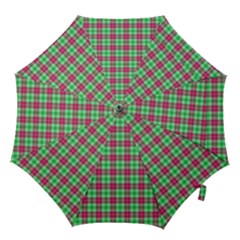 Pink Green Plaid Hook Handle Umbrellas (small) by snowwhitegirl