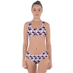Redhead Girl Pink Criss Cross Bikini Set by snowwhitegirl