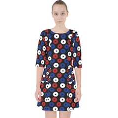 Eye Dots Red Blue Pocket Dress by snowwhitegirl