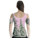 Winter Trees Pink Butterfly Sleeve Cutout Tee  View2