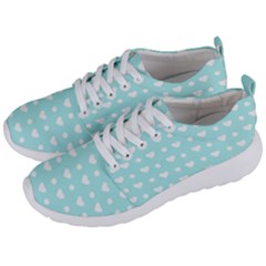 Hearts Dots Blue Men s Lightweight Sports Shoes by snowwhitegirl