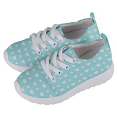 Hearts Dots Blue Kids  Lightweight Sports Shoes by snowwhitegirl
