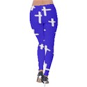 Blue White Cross Velvet Leggings View2