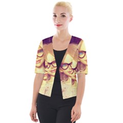 Girls With Glasses Cropped Button Cardigan by snowwhitegirl