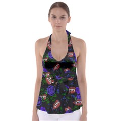 Blue Rose Vampire Babydoll Tankini Top by snowwhitegirl