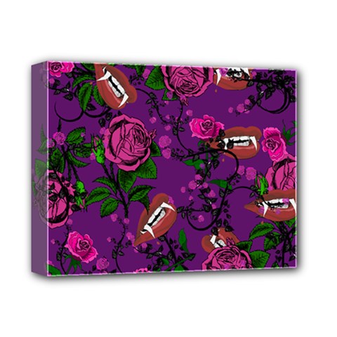 Purple  Rose Vampire Deluxe Canvas 14  X 11  by snowwhitegirl