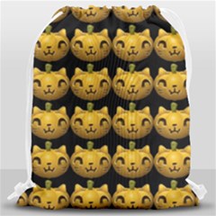 Cat Pumpkin Drawstring Bag (large) by snowwhitegirl