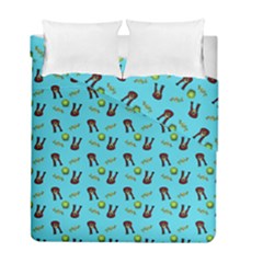 School Girl Pattern Blue Duvet Cover Double Side (full/ Double Size) by snowwhitegirl
