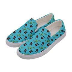 School Girl Pattern Blue Women s Canvas Slip Ons by snowwhitegirl