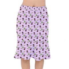 School Girl Pattern Pink Mermaid Skirt by snowwhitegirl