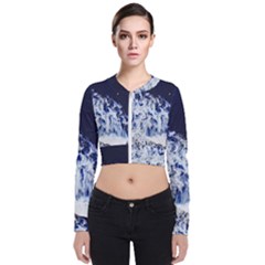 Blue Waves Sea Zip Up Bomber Jacket by snowwhitegirl