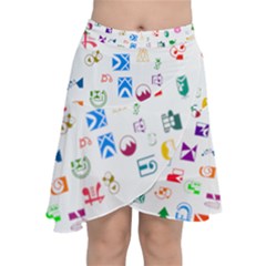 Colorful Abstract Symbols Chiffon Wrap by FunnyCow