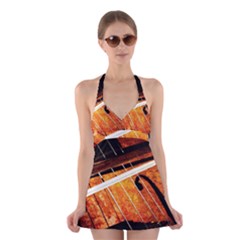 Cello Performs Classic Music Halter Dress Swimsuit  by FunnyCow