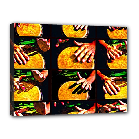 Drum Beat Collage Canvas 16  X 12  (stretched) by FunnyCow