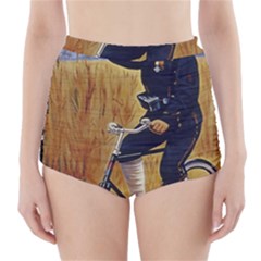 Policeman On Bicycle High-waisted Bikini Bottoms by vintage2030