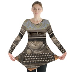Typewriter Long Sleeve Tunic  by vintage2030