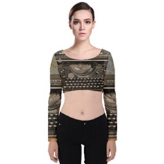 Typewriter Velvet Crop Top by vintage2030