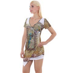 Tag 1763336 1280 Short Sleeve Asymmetric Mini Dress by vintage2030