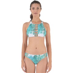 Splash Teal Perfectly Cut Out Bikini Set by vintage2030