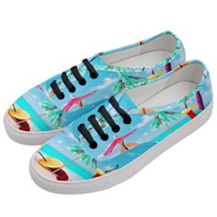 Red Chili Peppers On The Beach Women s Classic Low Top Sneakers by FunnyCow
