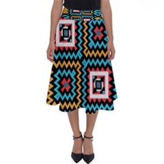Shapes On A Black Background                                          Perfect Length Midi Skirt by LalyLauraFLM