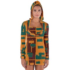 Orange Texture                                           Women s Long Sleeve Hooded T-shirt by LalyLauraFLM