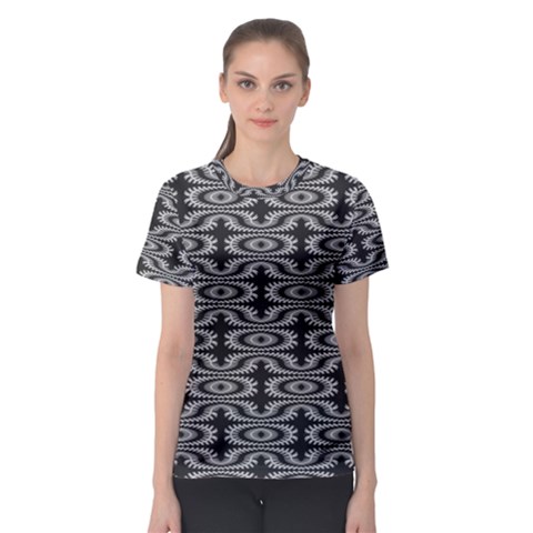 Monochrome Centipede Arabesque Women s Sport Mesh Tee by linceazul