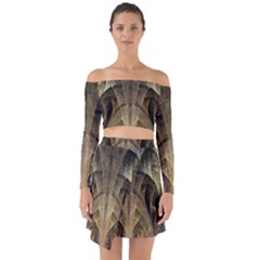 Fractal Art Graphic Design Image Off Shoulder Top With Skirt Set by Sapixe