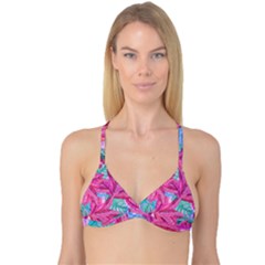Leaves Tropical Reason Stamping Reversible Tri Bikini Top by Sapixe