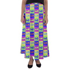 Cartoon Style Marine Life Motif Pattern Flared Maxi Skirt by dflcprints