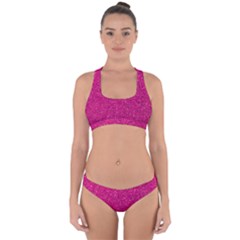 Hot Pink Glitter Cross Back Hipster Bikini Set by snowwhitegirl