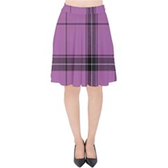 Lilac Plaid Velvet High Waist Skirt by snowwhitegirl