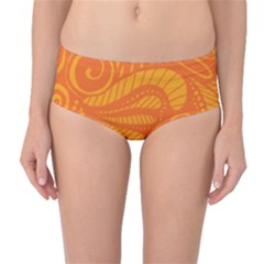 Pop Orange Mid-waist Bikini Bottoms by ArtByAmyMinori