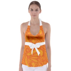 Pop Orange Babydoll Tankini Top by ArtByAmyMinori