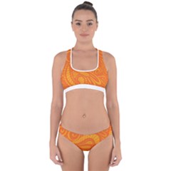 Pop Orange Cross Back Hipster Bikini Set by ArtByAmyMinori