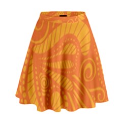 Pop Orange High Waist Skirt by ArtByAmyMinori
