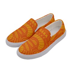 Pop Orange Women s Canvas Slip Ons by ArtByAmyMinori