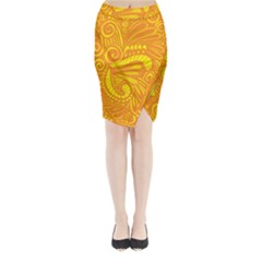 Pop Sunny Midi Wrap Pencil Skirt by ArtByAmyMinori