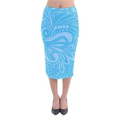 Pop Sky Velvet Midi Pencil Skirt by ArtByAmyMinori