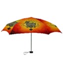 Wonderful Heart With Butterflies And Floral Elements Mini Folding Umbrellas View3