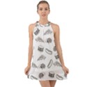 Fast food pattern Halter Tie Back Chiffon Dress View1