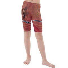 Cute Fairy Dancing On A Piano Kids  Mid Length Swim Shorts by FantasyWorld7